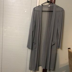 Long Sheer Open Front Cardigan